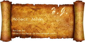 Holecz Jolán névjegykártya
