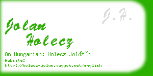 jolan holecz business card